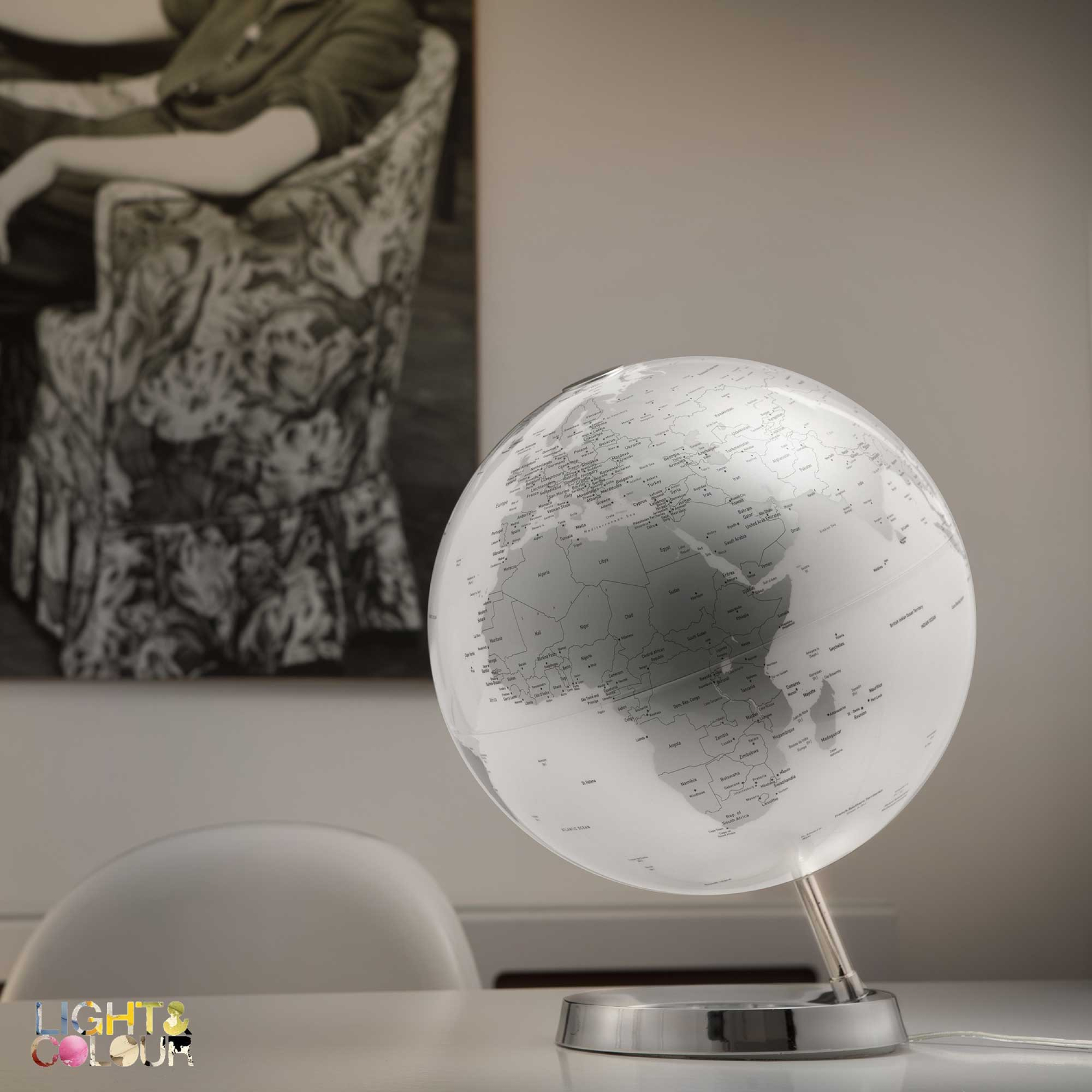 Design-Leuchtglobus Atmosphere Light & Colour Chrome